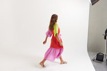 Load image into Gallery viewer, La Bohème Girls Moxie Midi Dress Candy Stripe
