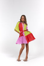 Load image into Gallery viewer, La Bohème Girls Moxie Mini Dress Candy Stripe
