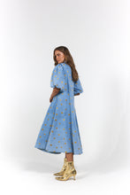 Load image into Gallery viewer, La Bohème Girls Peyton Midi Dress Denim Hearts
