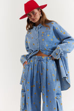 Load image into Gallery viewer, La Bohème Girls Ezra Pant Denim Hearts
