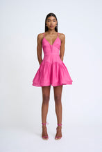 Load image into Gallery viewer, ORIANA GATHER PANEL MINI DRESS - DEEP PINK
