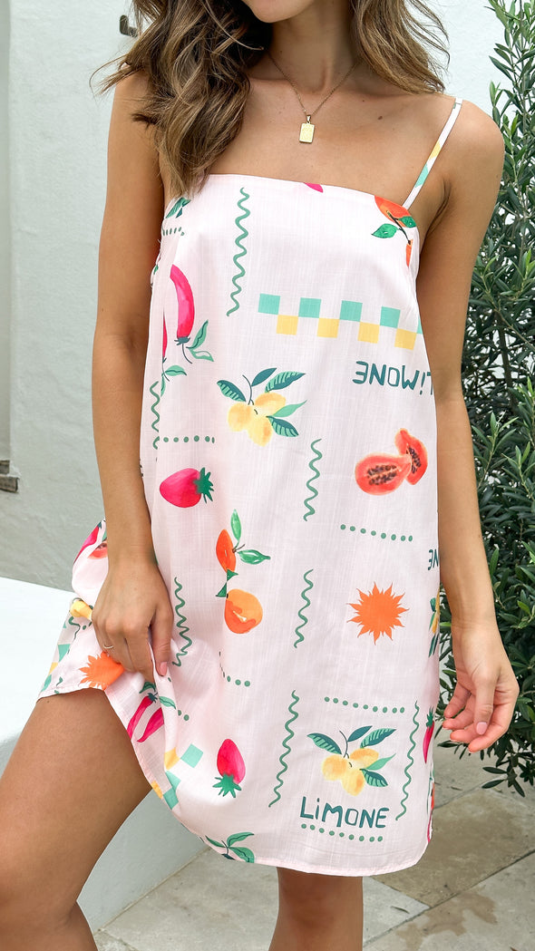 Peach Lemon Mini Dress