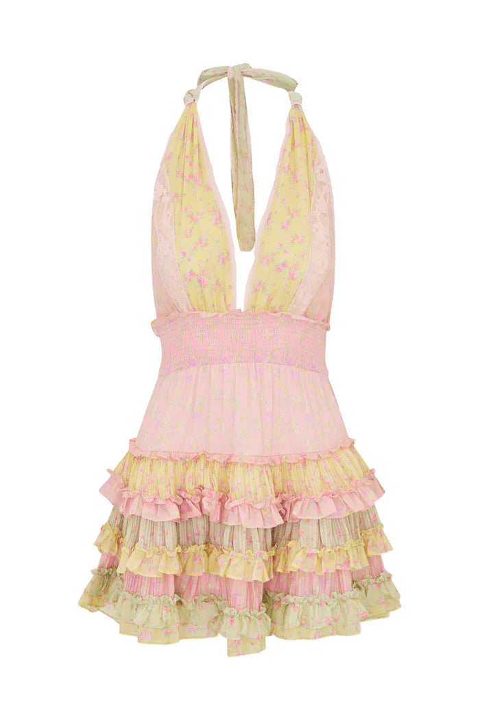 Quintelle Cotton Mixed Print Mini Dress