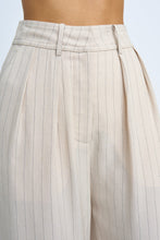 Load image into Gallery viewer, RUMI PINSTRIPE PLEAT FRONT PANT - OAT BLACK PINSTRIPE
