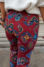 Load image into Gallery viewer, Red Tile Flared Jeans
