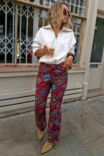 Load image into Gallery viewer, Red Tile Flared Jeans
