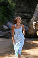 Load image into Gallery viewer, Wendy Dress in Jade Gingham Cotton
