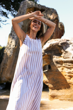 Load image into Gallery viewer, Rue Dress in Natural/White Stripe Cotton
