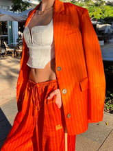 Load image into Gallery viewer, ORANGE &quot;ALLEY CAT&quot; SATIN BLAZER
