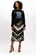 Load image into Gallery viewer, Zana Sequin Skirt - Silver Lines
