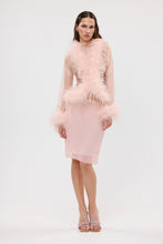 Load image into Gallery viewer, Gigi Sheer Feather Blouse - Blush
