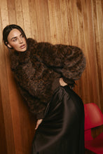 Load image into Gallery viewer, Hailey Faux Fur Bomber Jacket - Chocolate Leopard
