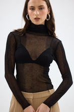 Load image into Gallery viewer, Riley Sheer Long Sleeve Top - Black
