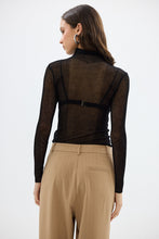 Load image into Gallery viewer, Riley Sheer Long Sleeve Top - Black
