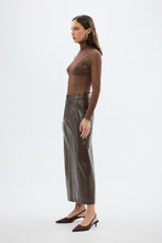 Load image into Gallery viewer, Riley Sheer Long Sleeve Top - Chocolate
