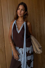 Load image into Gallery viewer, Chocolate Blue Lace Top
