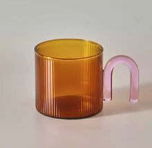 Load image into Gallery viewer, Ripple Glass Mug in Amber
