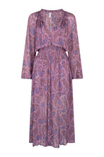 Load image into Gallery viewer, Ainsley Priya Midi Dress - Lavender Paisley
