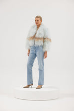 Load image into Gallery viewer, Georgina Jacket in Powder Blue &amp; Tan

