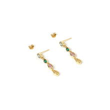 Load image into Gallery viewer, ISADORA GOLD EARRINGS - MULTI BLUE
