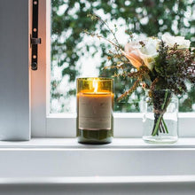 Load image into Gallery viewer, COCONUT &amp; LIME - Reclaimed Wine Bottle Soy Wax Candle
