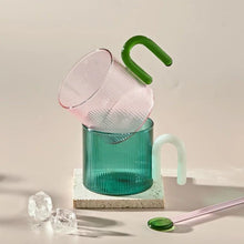 Load image into Gallery viewer, Ripple Glass Mug in Aqua
