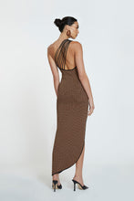 Load image into Gallery viewer, WINDOW CHECK ASYMMETRIC KNIT MIDI

