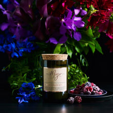 Load image into Gallery viewer, VIOLET &amp; FROSTED BERRIES - Reclaimed Wine Bottle Soy Wax Candle
