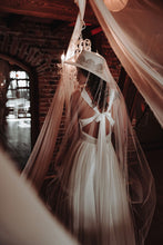 Load image into Gallery viewer, Bridal collection boater suede hat “I DO” in ivory/gold
