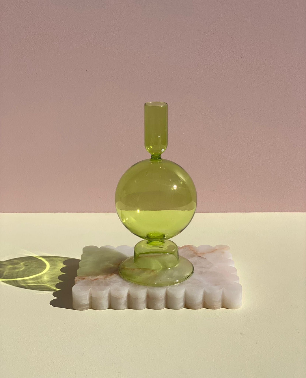 Pillar Candle Holders in Green