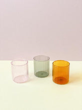 Load image into Gallery viewer, Ribbed Glass Tumbler in Amber
