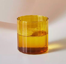 Load image into Gallery viewer, Ribbed Glass Tumbler in Amber
