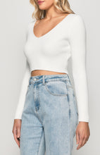 Load image into Gallery viewer, Gracie V Neckline Knit in White
