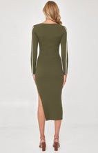 Load image into Gallery viewer, ADELINE KNIT DRESS IN OLIVE
