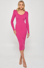 Load image into Gallery viewer, Evelyn Knit Dress in Magenta
