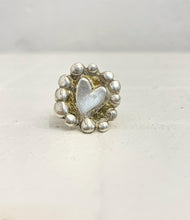 Load image into Gallery viewer, Cameo Heart Ring, Silver &amp; Brass
