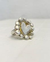 Load image into Gallery viewer, Cameo Heart Ring, Silver &amp; Brass

