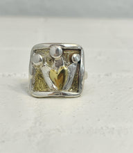Load image into Gallery viewer, Queenie Ring, Silver &amp; Brass
